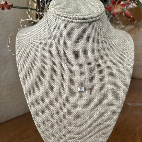 ♦️Emerald Cut CZ 925 Silver Necklace - Picture 5 of 5